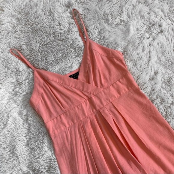Theory "Miga" Pink Linen Spaghetti Strap Dress - Picture 2 of 8